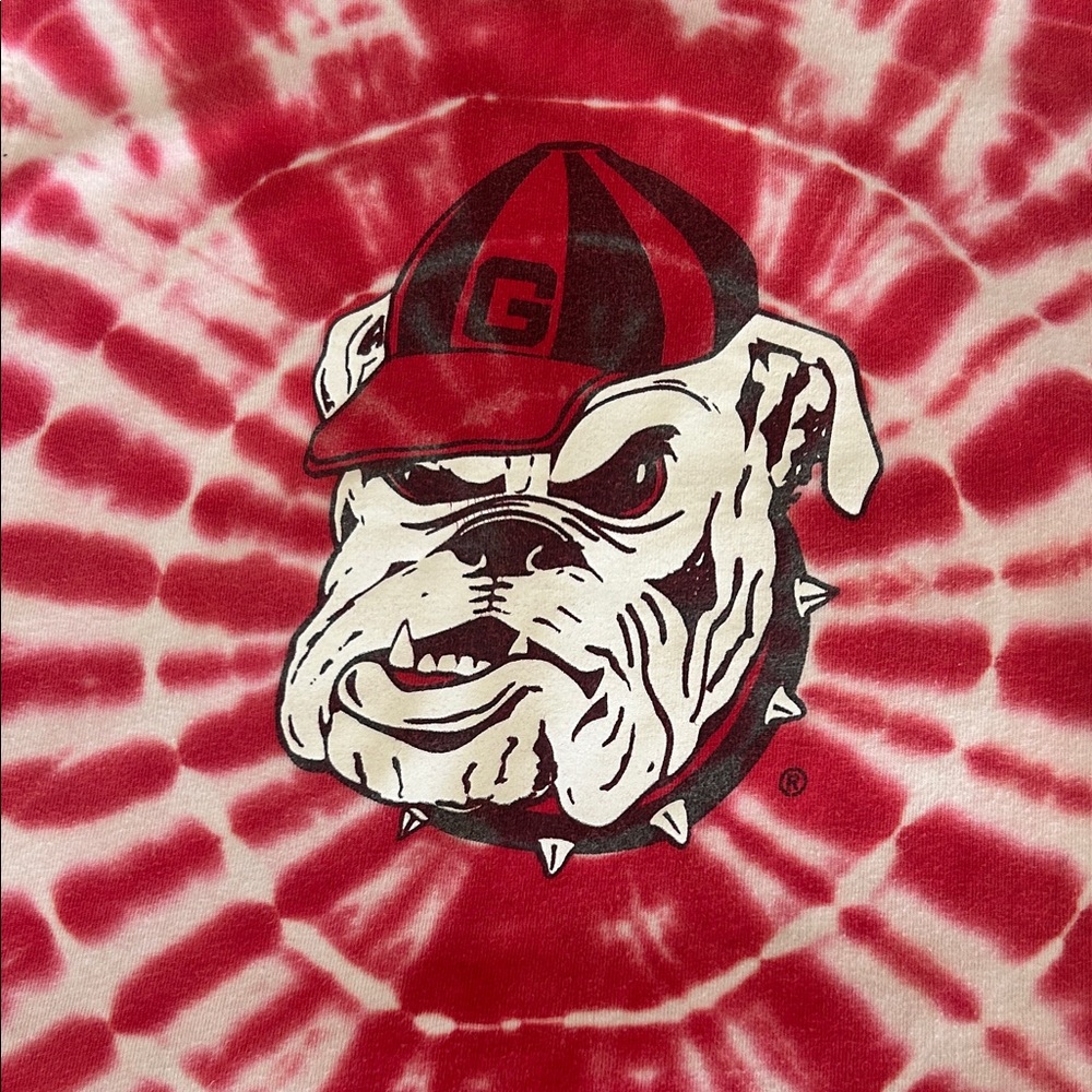 Kids Red Tie-Dye University of Georgia Bulldog Graphic Tee - Picture 3 of 4